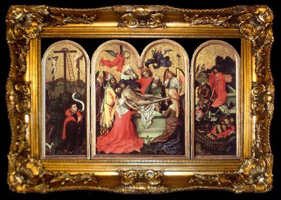 framed  Robert Campin Entombment Triptych, ta009-2